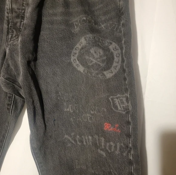 Polo Ralph Lauren RL Tigers Varsity P Graffiti Classic Fit Jeans 38 x 32 - Picture 2 of 10
